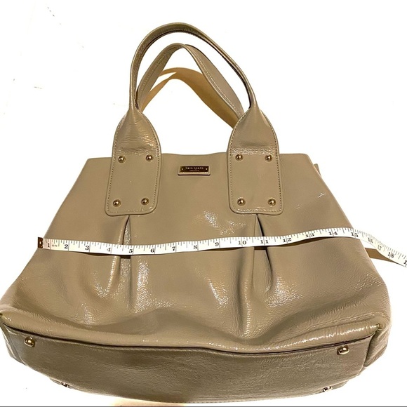 Kate Spade Tote Handbag Purse Gray Patent Leather - Picture 4 of 9